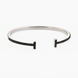 Black Spinel 🖤 Sterling Silver Cuff Bracelet ✝️
